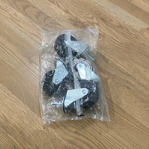 Brand New Member's Mark 3 Inches 4 Pack Heavy Duty Black Silver Wheels